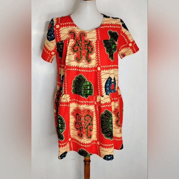 GRASS FIELDS AFRICAN COTTON DRESS NWOT - Picture 7 of 8
